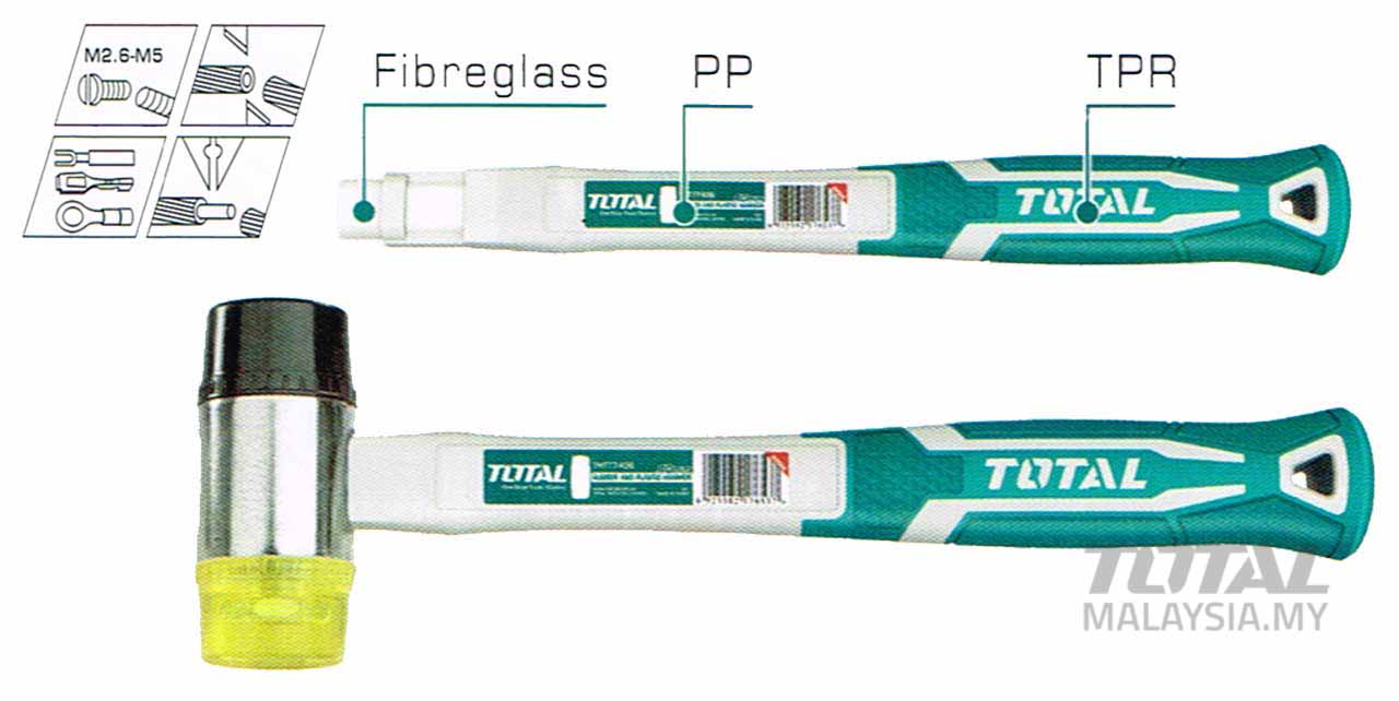 Total Rubber and Plastic Hammer THT77406 Total